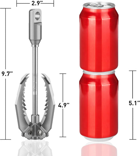 GanFindX PRO Heavy Duty Grappling Hook, Folding 4-Claw Survival Claw, Multi-Purpose SUS Sawtooth Hook for Outdoor