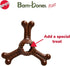 SPOT Bam-bones PLUS Triple Chew Dog Toy - Bamboo Fiber & Nylon, Durable for Aggressive Chewers, 4in, Bison Flavor