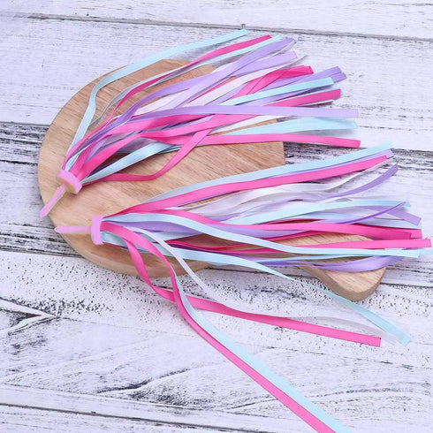 PLATT Kid's Bicycle Handlebar Streamers, Colorful Ribbons Tassel for Girls Boys Bicycle Handlebar, 1 Pair