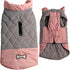 Waterproof Reversible Dog Coats for Small Dogs, Warm Puppy Jacket for Cold Winter, Pink and Grey