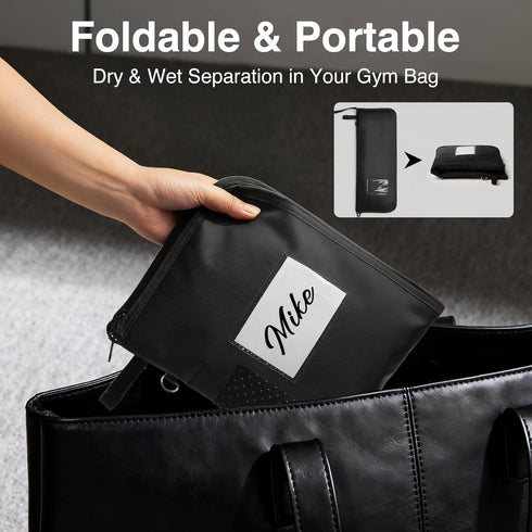 CarryWise 2-in-1 Wet Bag, Changing Mat & Wet Dry Bag with Non-Slip Backing, Water-Resistant Zipper & Towel Lining