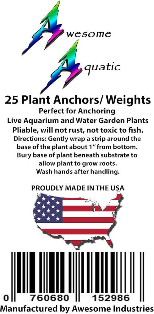 Awesome Aquatic Plant Anchors/Weights - 25 pk Strip Lead Ribbon for Live Plants Weight Anchor