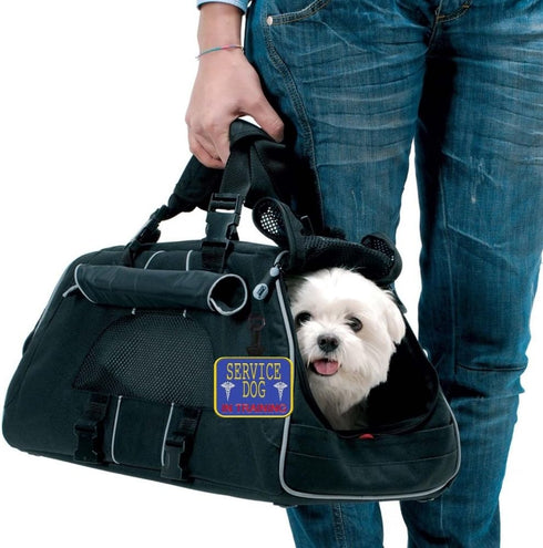 "Service Dog in Training" Clip On Identification Patch Tag - Includes Five Handout Cards for Service Dog Vest
