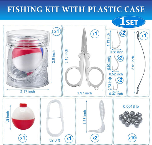 Operation Mini Fishing Kits Bulk for Christmas Child Shoebox Gift, Emergency Fishing Survival Kit with Accessories