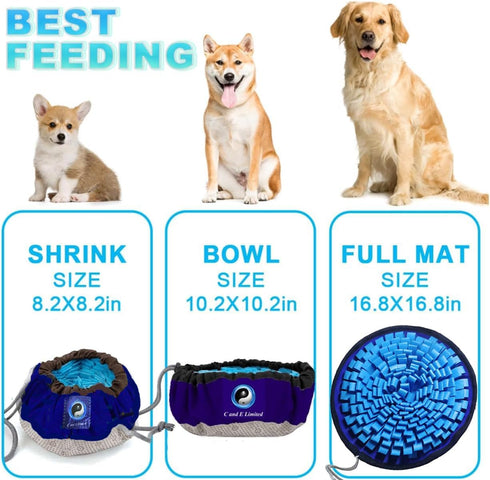 C and E Limited Awesome Deluxe Blue Snuffle Mat; Beautiful Custom Yin-Yang Symbol Snuffle Mat for Dogs, Sniff Mat