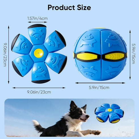 LzzzFZCF 3 6 PCS Magic Bouncing Doggy Disc Balls with LED Lights, Flying Saucer Ball Toy for Large Medium Small Dogs