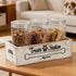 3 Countertop Dog Food Storage Container Pet Treat Organizers with Jars Dog Stuff Dog Treat Container for Farmhouse