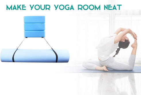 Yoga Mat Storage Rack Wall Mounted, 4 Pcs 2 Set Multi-Purpose Wall Holder for Storing Yoga Mats, Blocks, Foam Roller