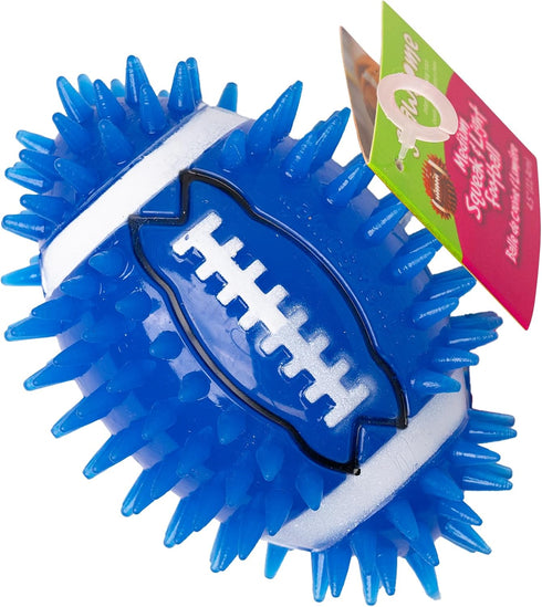 Gnawsome 4.5" Spiky Squeak & Light Football for Dogs - Durable, Rubber