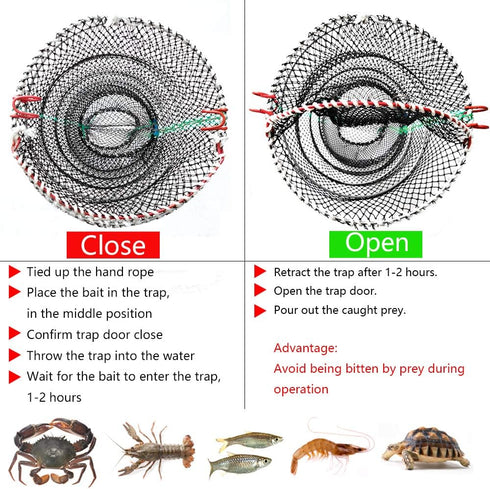 Drasry Crab Trap Bait Lobster Crawfish Shrimp Portable Folded Cast Net Magic Collapsible Fishing Traps Nets Accessories