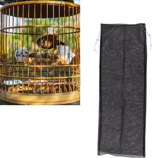 EVTSCAN Birdcage Nylon Mesh Net Adjustable Dustproof Seed Catcher Guard Net Cover for Parrots Parakeet Macaw Cage by EVTSCAN