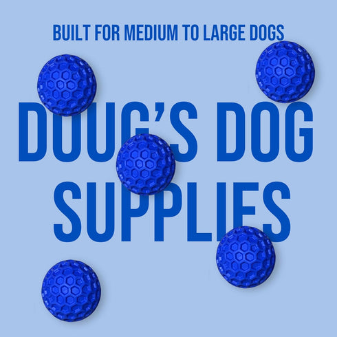 Doug's Dog Supplies Honeycomb Squeaky Ball, Squeaky Balls for Medium to Large Dogs (Blue, 1)