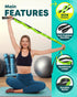 Stretching Strap with Loops - Non Elastic Stretch Band for Yoga, Physical Therapy, Flexibility Exercise Equipment