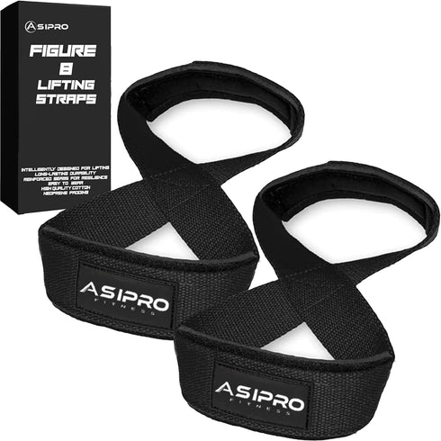 ASIPRO Figure 8 Lifting Straps Gym Padded for Men & Women Gym Deadlift