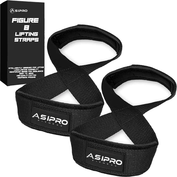 ASIPRO Figure 8 Lifting Straps Gym Padded for Men & Women Gym Deadlift