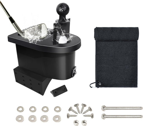 Golf Cart Ball Washer and Club Cleaner Kit, with Golf Towel for EZGO, Club Car, Yamaha, Universal & Detachable