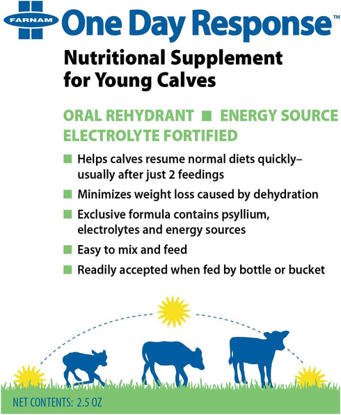 Farnam One Day Response Nutritional Supplement for Young Calves, 2.5 oz