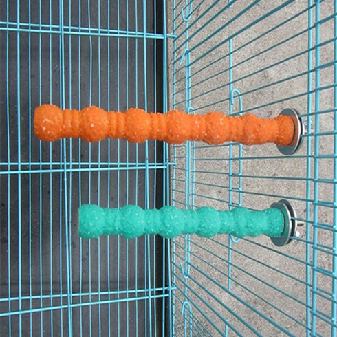Hypeety Wood Perch Stand Paw Grinding Stick Toy for Bird Cage - Colorful Platform for Parrot Budgies Cockatiels (Random