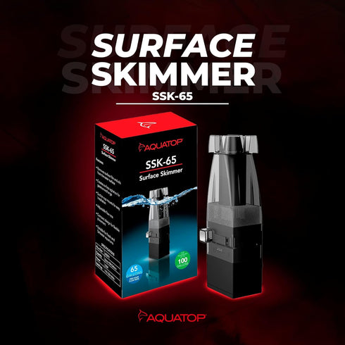 Aquatop Aquarium Surface Skimmer for Tanks Up to 100 Gallons – 65 GPH Flow Rate – Freshwater & Saltwater Compatible