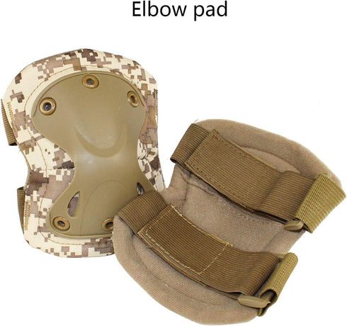 Tactical Combat Knee & Elbow Protective Pads Set for Outdoor CS Paintball, Cycling, Safety Skateboarding Gear