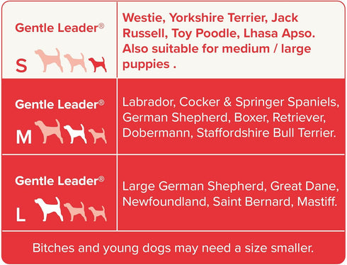Beaphar Gentle Leader Head Collar for Small Dogs - Stops Pulling on the Lead, Training Aid with Immediate Effect (Red x