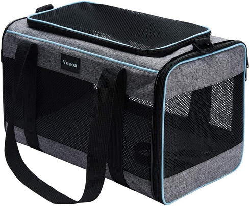 Cat and Dog Carrier for Pets Up to 16 Lbs, Soft-Sided Travel Bag, 17.5x11x11 Inches