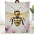 PALNKART 40x50in Bee Flowers Lightweight Flannel Blanket for Sofa Bed Travel Camping Chair, All Season Gift Blanket