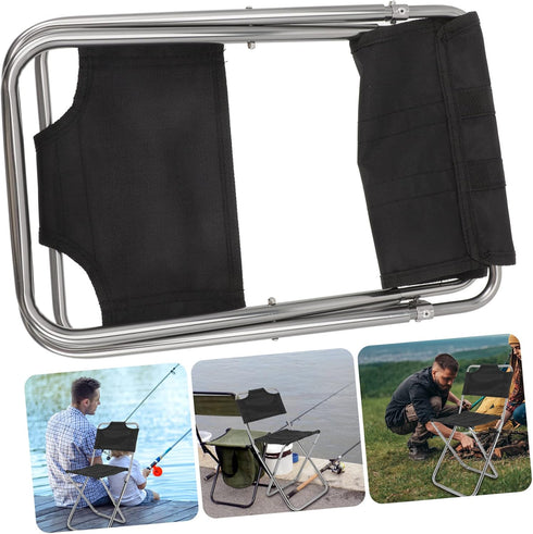 Backpack Toddmomy Fishing Folding Chair Camping Collapsing Stool Camping Folding Chair Small Folding Chair Beach Chair