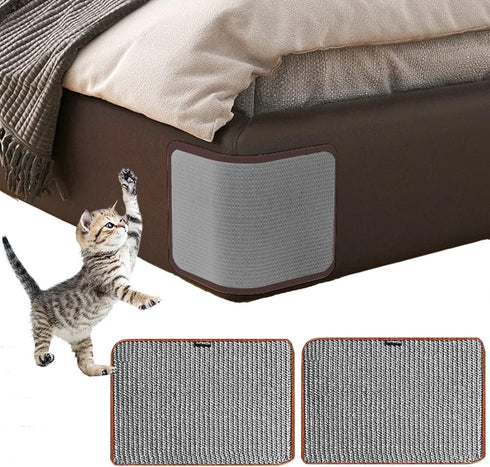 2PCS Natural Sisal Cat Scratching Mat, 11.8"x7.9" Gray Couch Cover for Grinding Claws and Protector