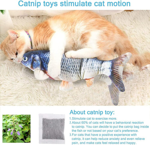 Tocirelo Remote Control Cat Toy, Interactive Electric Flopping Fish Kiten Kicker Toy for Indoor Cats and Small Dogs