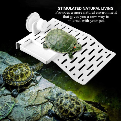 FTVOGUE Tortoise Turtle Acrylic Terrace Floating Island Aquarium Decor for Semi Aquatic Animals (Small)