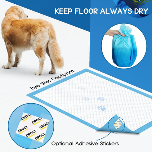 36x36in 10 (30 Counts) CROCI Wee Wee Pads for Dogs - Extra Large Puppy Dog Pads with Adhesive Tabs, Super Absorbent Up