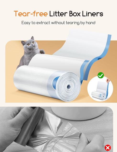 -120PCS MW-SC01/MW-SC02 6 (20 MeoWant Cat Litter Box Liner Heavy Duty Drawstring Trash Bags for MeoWant Automatic