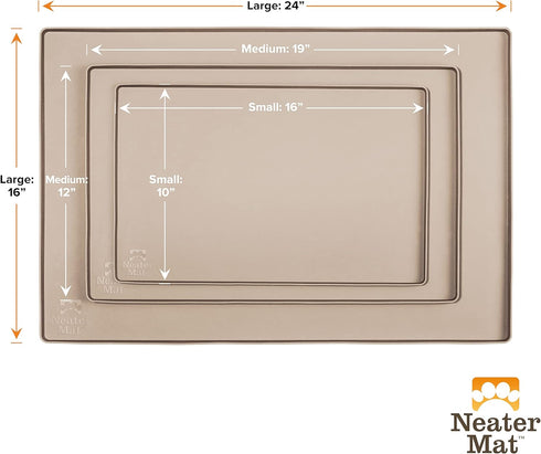 Neater Pet Brands Neater Mat - Waterproof Silicone Pet Bowls Mat | Protect Floors from Food & Water (Cappuccino)