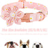 Adjustable Cotton Dog Collar with Pink Daisy Flower Tie, Safety Metal Buckle for Small Medium Large Dogs, Neck 10"-16"