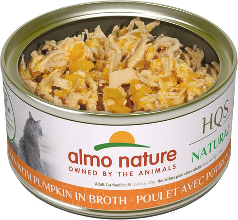 almo nature HQS Natural - Salmon with Carrots in Broth Grain Free Wet Cat Food (24 Pack of 2.47 oz Cans)