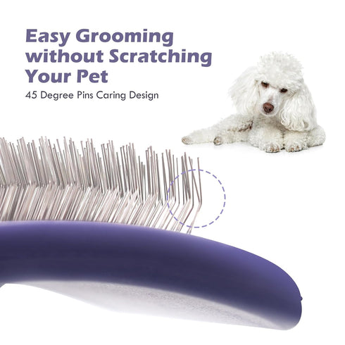 Dog Brush for Poodles - Best Grooming Brush for Dematting and Detangling - Poodles Grooming and Bathing