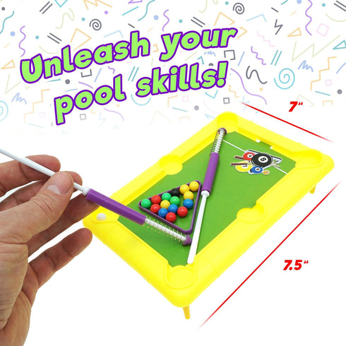 12 Inch Set 2 209 JA-RU Mini Pool Table (Mini Billiards) w/ Cue Stick & Pool Balls. Portable Travel Size Mini Arcade