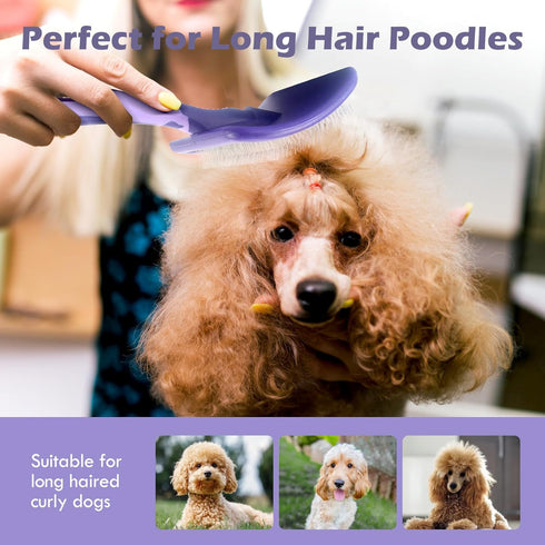 Dog Brush for Poodles - Best Grooming Brush for Dematting and Detangling - Poodles Grooming and Bathing