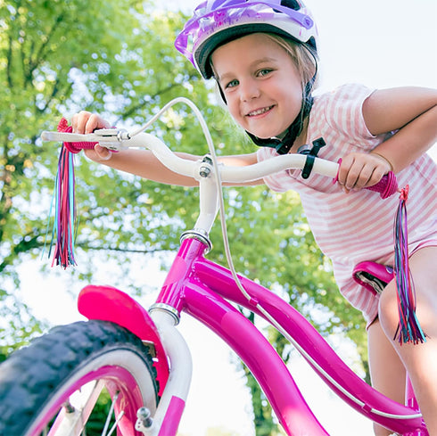 Kids' Bicycle Bowknot Streamers, Scooter Handlebar Tassel for Boys Girls, Blue Purple