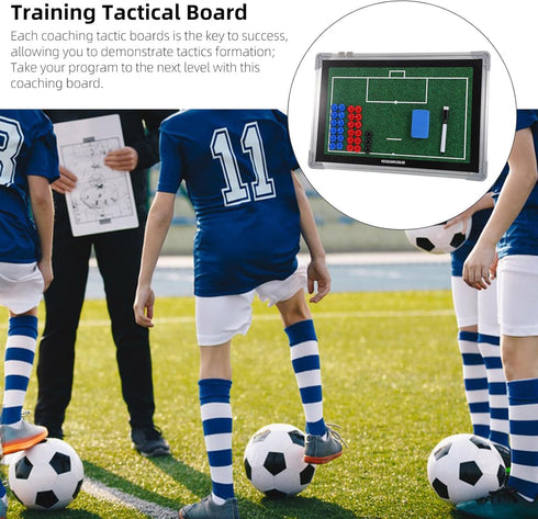 Football Dry Erase Coaching Board Aluminum Alloy Tactical Soccer Training Clipboard with Marker Pen for Coaches Sports