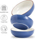 Howise 5.19 in Ceramic Cat Dishes, Shallow Cat Food Bowls for Food and Water, 3 Pack Navy Ceramic Bowls