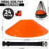 Soccer Training Cones (24, 50 & 100 Pcs) with Mesh Bag & Strap - Flexible Heavy Duty for Football, Basketball