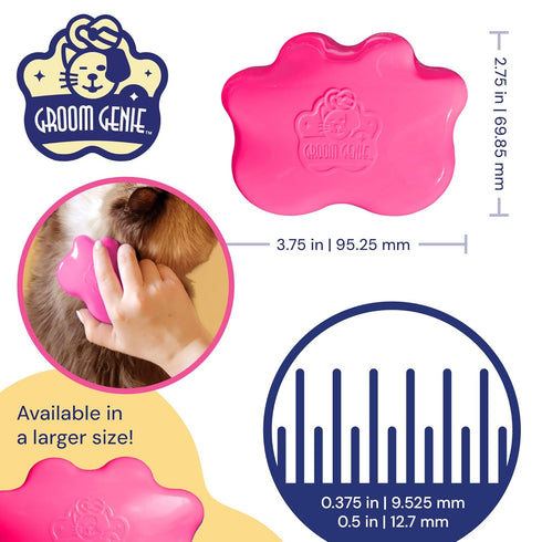 Small 4" Dog Pet Hair Massaging Brush Grooming Tool for Cats and Dogs, Long or Short Hair (Raspberry Pink)