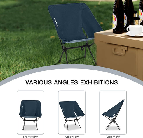 Backpacking CAMEL CROWN Portable Camping Chair Folding Compact Lawn Lightweight Chair with Carry Bag for Outdoor Hiking