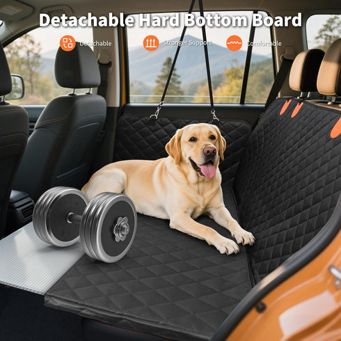 3 400lbs, HOTEAGLE Pet Car Seat Cover with Separate Hard Bottom Plates, Ideal for Car/SUV/Small Trucks, Back Seat