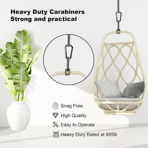 Heavy Duty Carabiner Clip, 855lbs, 3" Iron Caribeaners for Hammocks, Camping, Hiking, Keychains, Outdoors