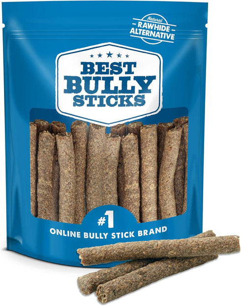 Premium Real Beef Dog Treats - Bully Snap Stick, 20 pack - 100% Natural, No Additives, Rawhide-Free