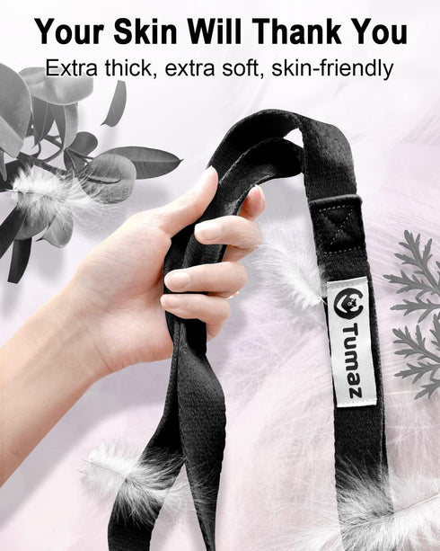 Tumaz Stretching Strap - 10 Loops Non-Elastic Yoga Strap for Physical Therapy, Yoga, Pilates, Flexibility
