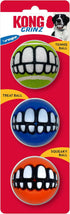 Packs (6 Pack)) KONG Grinz by Rogz Variety - Durable Bouncy Balls with Grinz Teeth - Smiley Face Dog Toy (Medium